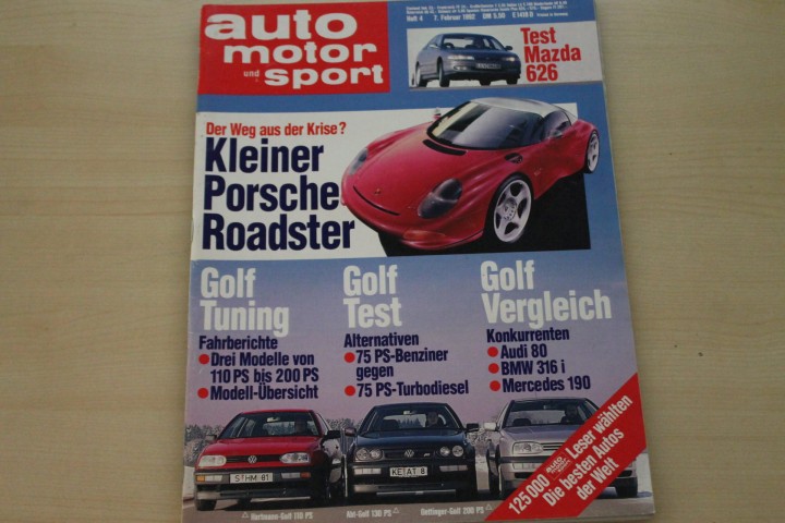 Deckblatt Auto Motor und Sport (04/1992)